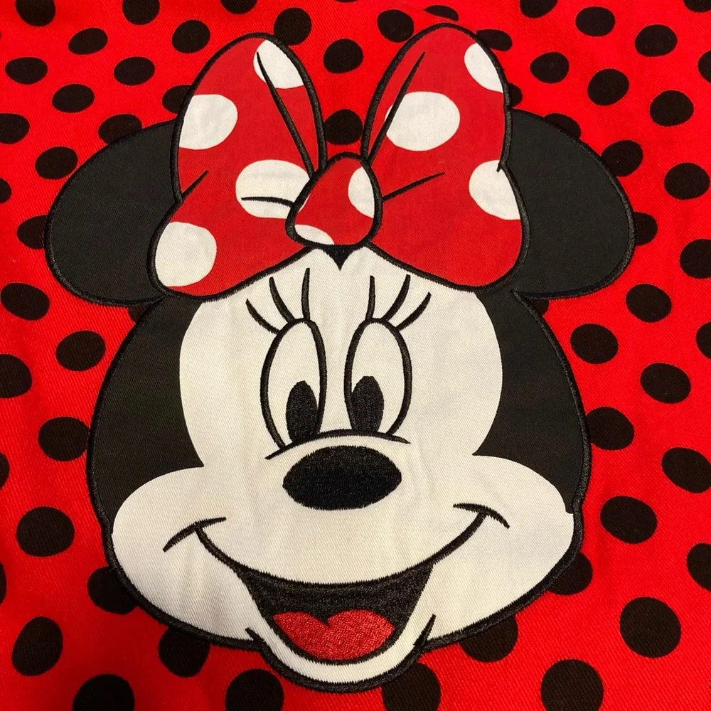 NWT Disney Parks Minnie Mouse Red and Black Jean Style Jacket Women’s - Picture 4 of 14